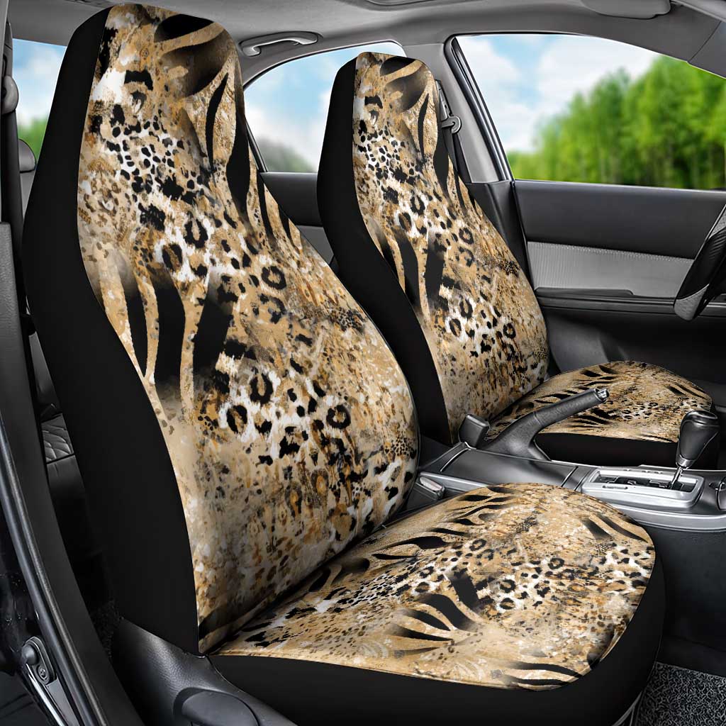 Wild Animal Skins Car Seat Cover Zebra Tiger Leopard Mix Skin - Wonder Print Shop