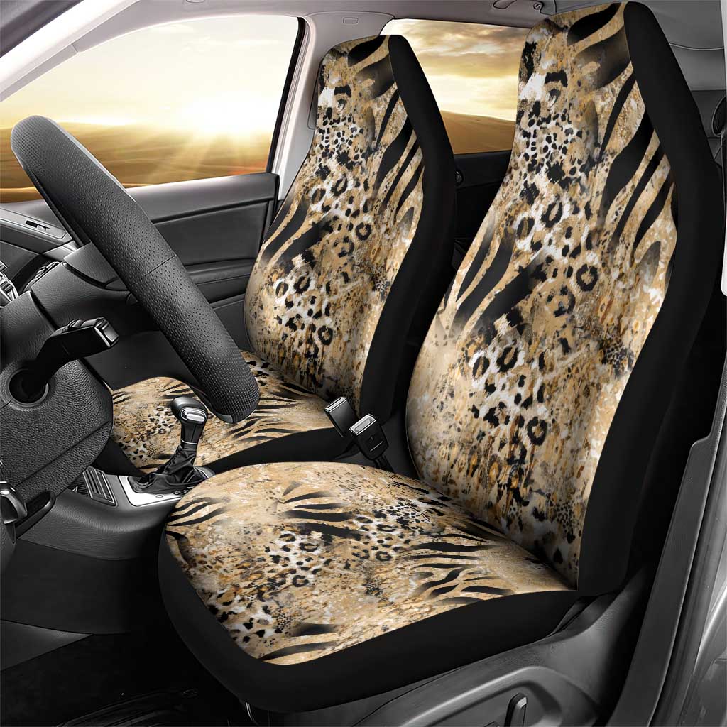 Wild Animal Skins Car Seat Cover Zebra Tiger Leopard Mix Skin - Wonder Print Shop