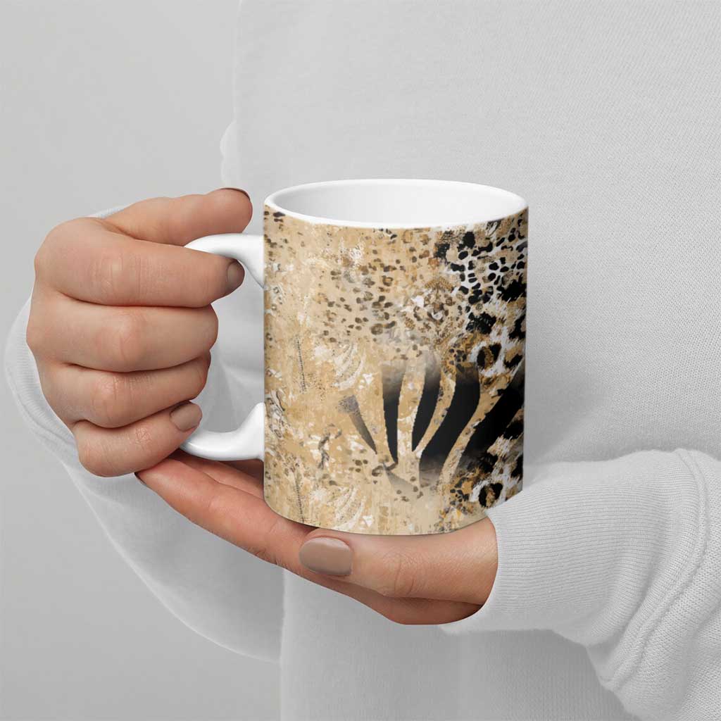 Wild Animal Skins Ceramic Mug Zebra Tiger Leopard Mix Skin - Wonder Print Shop