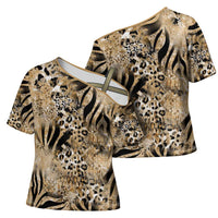 Wild Animal Skins Cross Shoulder Shirt Zebra Tiger Leopard Mix Skin - Wonder Print Shop