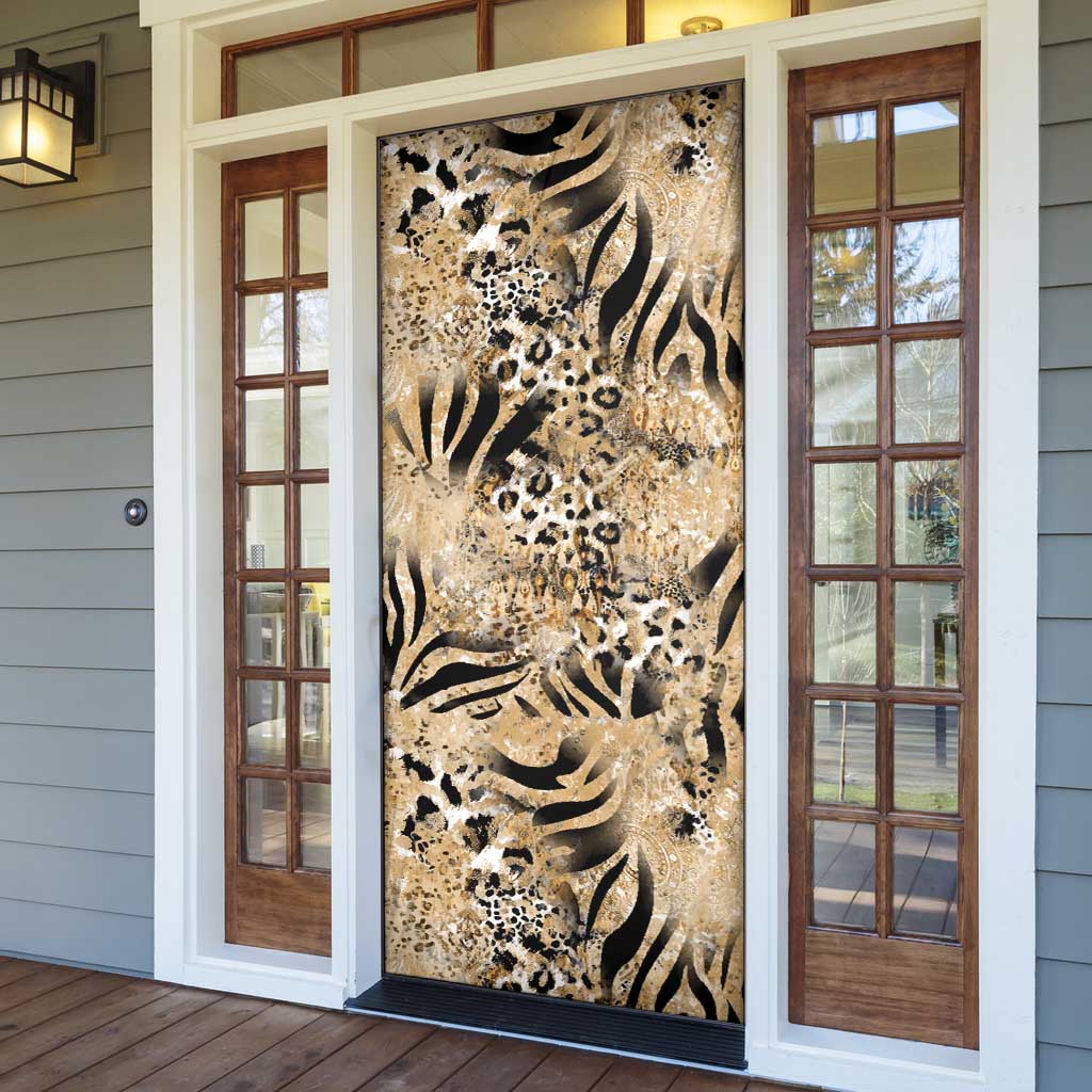 Wild Animal Skins Door Cover Zebra Tiger Leopard Mix Skin - Wonder Print Shop