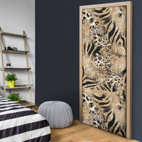 Wild Animal Skins Door Cover Zebra Tiger Leopard Mix Skin - Wonder Print Shop