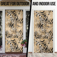 Wild Animal Skins Door Cover Zebra Tiger Leopard Mix Skin - Wonder Print Shop