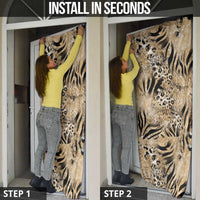Wild Animal Skins Door Cover Zebra Tiger Leopard Mix Skin - Wonder Print Shop