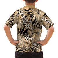 Wild Animal Skins Family Matching Puletasi and Hawaiian Shirt Zebra Tiger Leopard Mix Skin - Wonder Print Shop