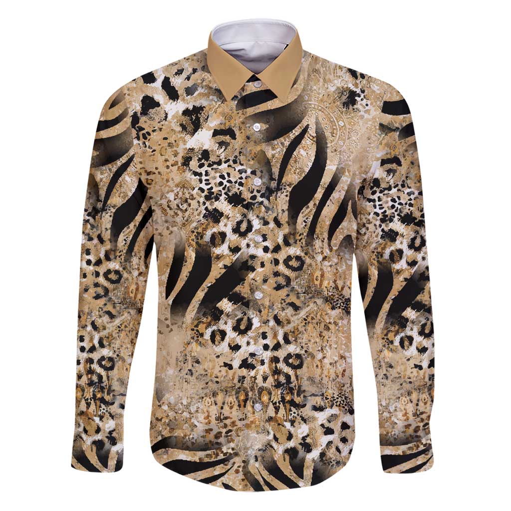 Wild Animal Skins Family Matching Puletasi and Hawaiian Shirt Zebra Tiger Leopard Mix Skin - Wonder Print Shop