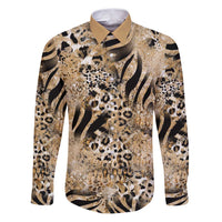 Wild Animal Skins Family Matching Puletasi and Hawaiian Shirt Zebra Tiger Leopard Mix Skin - Wonder Print Shop
