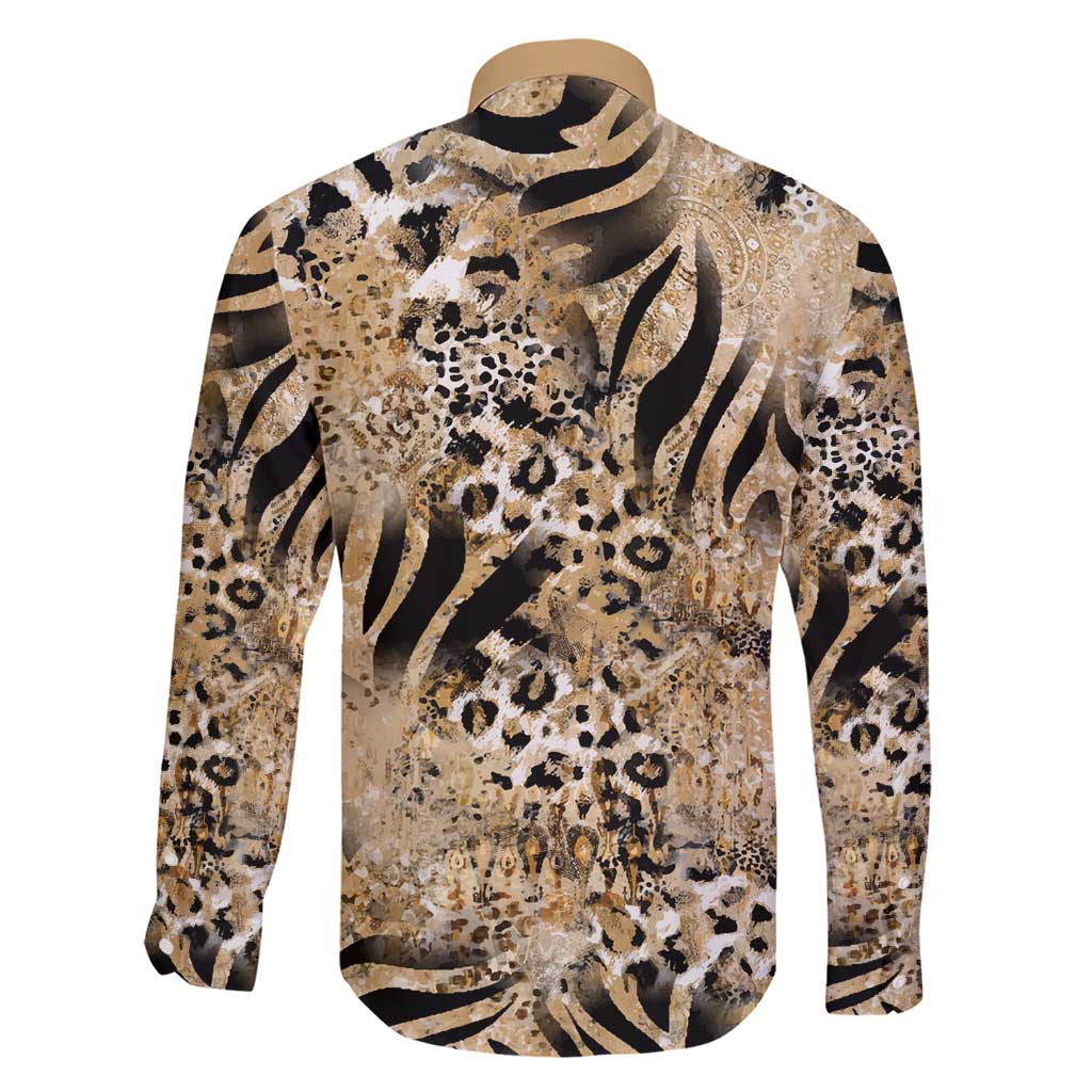 Wild Animal Skins Family Matching Short Sleeve Bodycon Dress and Hawaiian Shirt Zebra Tiger Leopard Mix Skin - Wonder Print Shop