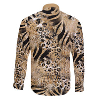 Wild Animal Skins Family Matching Short Sleeve Bodycon Dress and Hawaiian Shirt Zebra Tiger Leopard Mix Skin - Wonder Print Shop