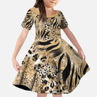 Wild Animal Skins Family Matching Tank Maxi Dress and Hawaiian Shirt Zebra Tiger Leopard Mix Skin - Wonder Print Shop