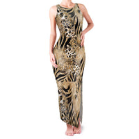 Wild Animal Skins Family Matching Tank Maxi Dress and Hawaiian Shirt Zebra Tiger Leopard Mix Skin - Wonder Print Shop
