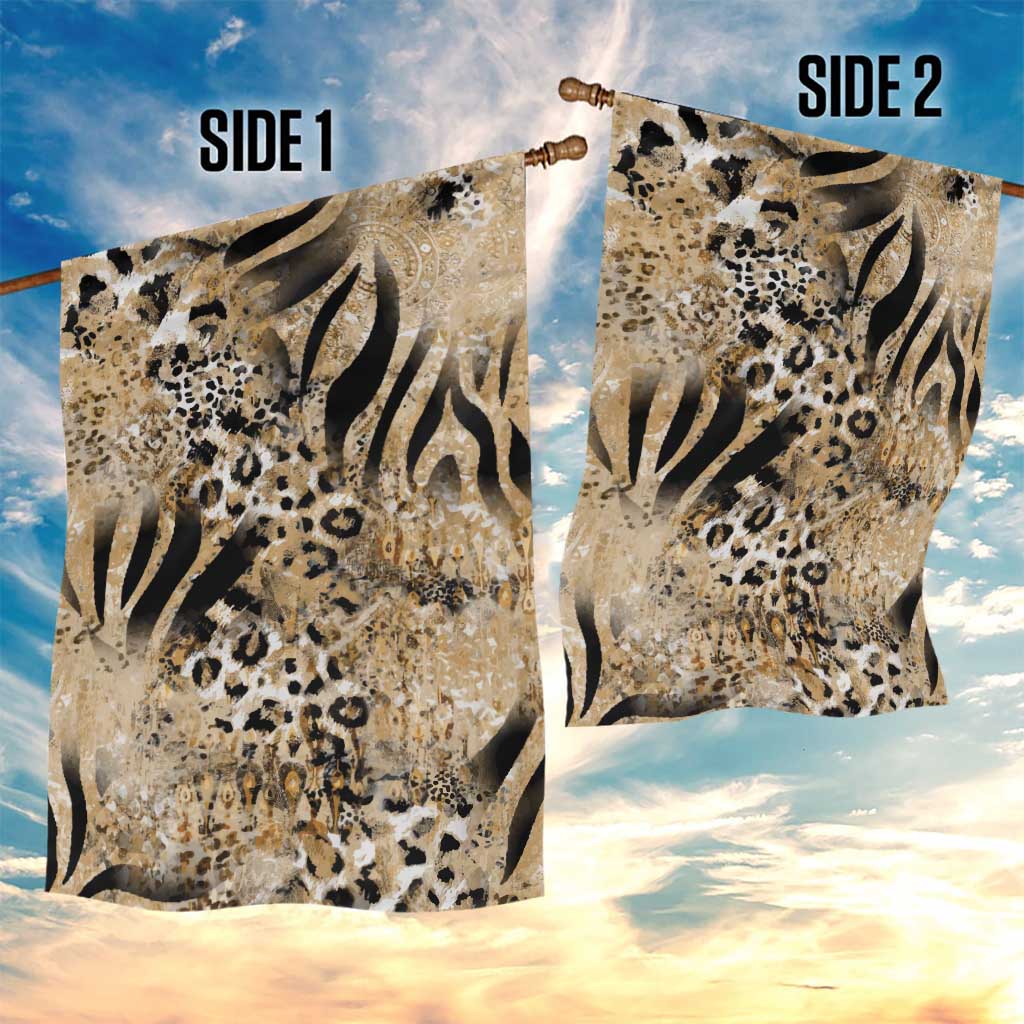 Wild Animal Skins Garden Flag Zebra Tiger Leopard Mix Skin - Wonder Print Shop