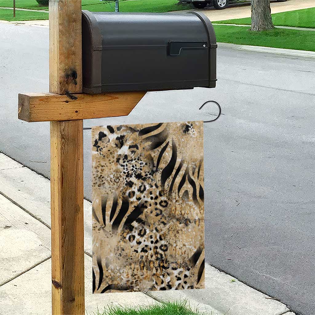 Wild Animal Skins Garden Flag Zebra Tiger Leopard Mix Skin - Wonder Print Shop