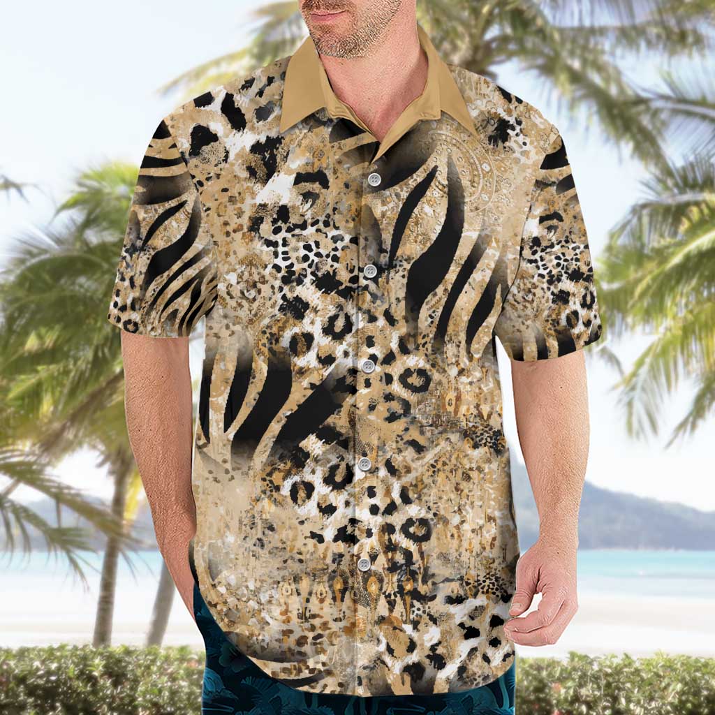 Wild Animal Skins Hawaiian Shirt Zebra Tiger Leopard Mix Skin - Wonder Print Shop