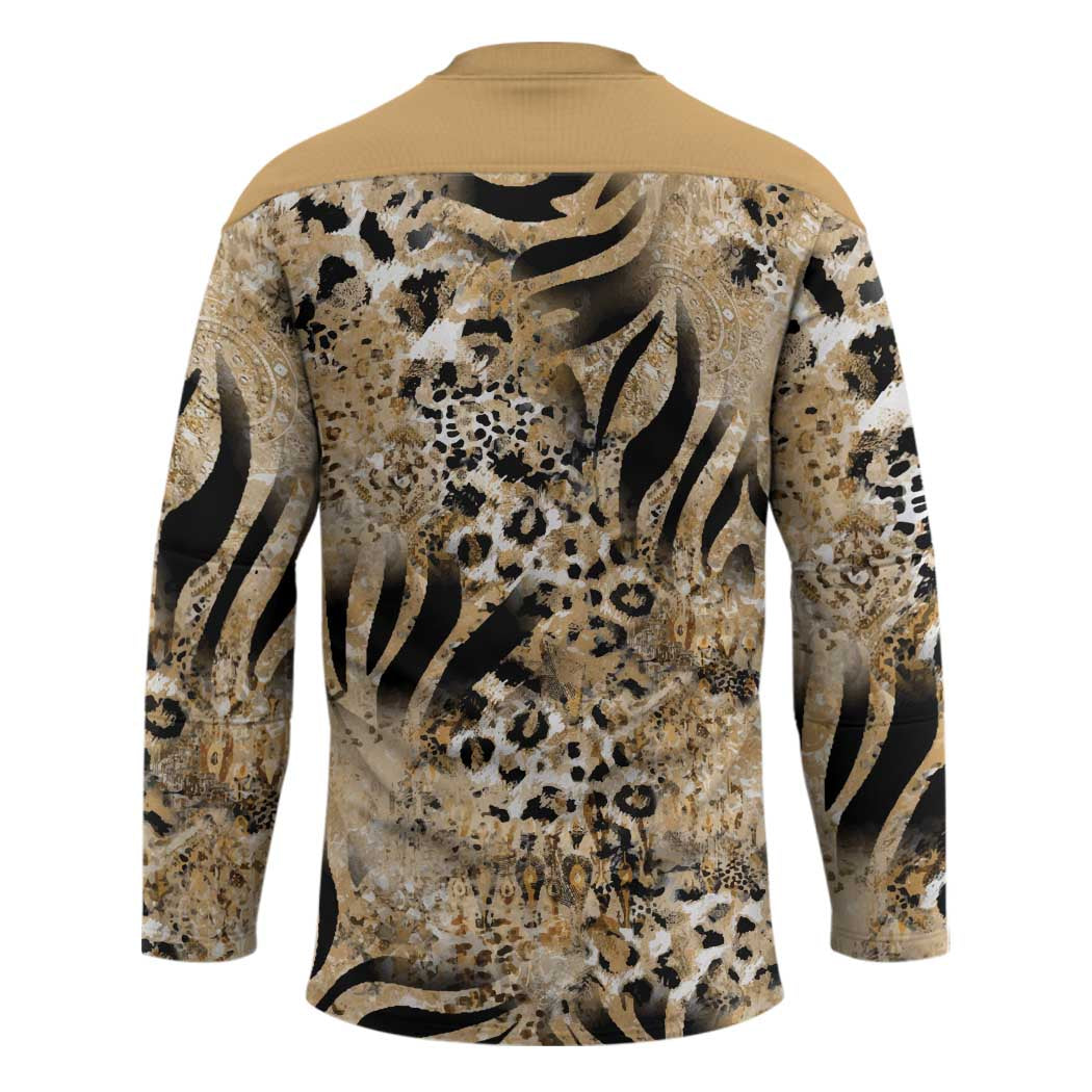 Wild Animal Skins Hockey Jersey Zebra Tiger Leopard Mix Skin - Wonder Print Shop