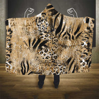 Wild Animal Skins Hooded Blanket Zebra Tiger Leopard Mix Skin - Wonder Print Shop