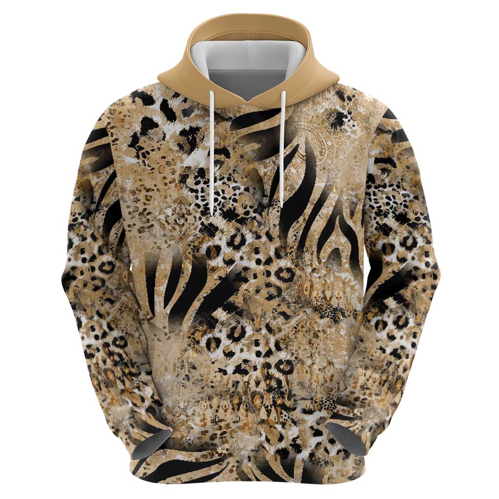 Wild Animal Skins Hoodie Zebra Tiger Leopard Mix Skin - Wonder Print Shop