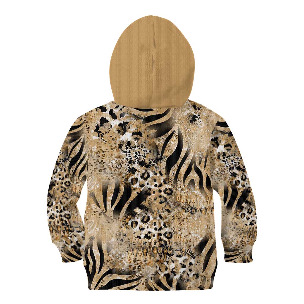 Wild Animal Skins Kid Hoodie Zebra Tiger Leopard Mix Skin - Wonder Print Shop