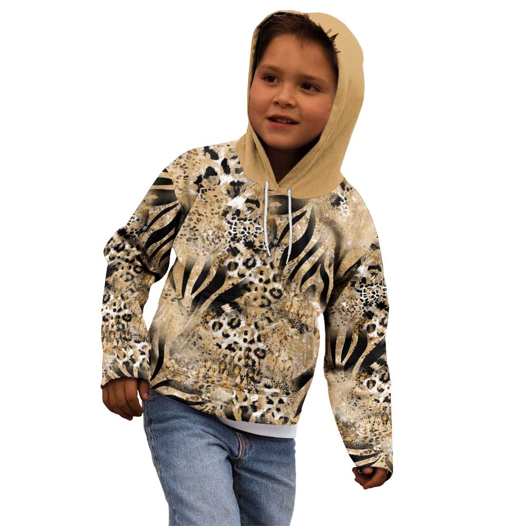 Wild Animal Skins Kid Hoodie Zebra Tiger Leopard Mix Skin - Wonder Print Shop