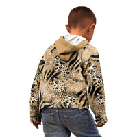 Wild Animal Skins Kid Hoodie Zebra Tiger Leopard Mix Skin - Wonder Print Shop