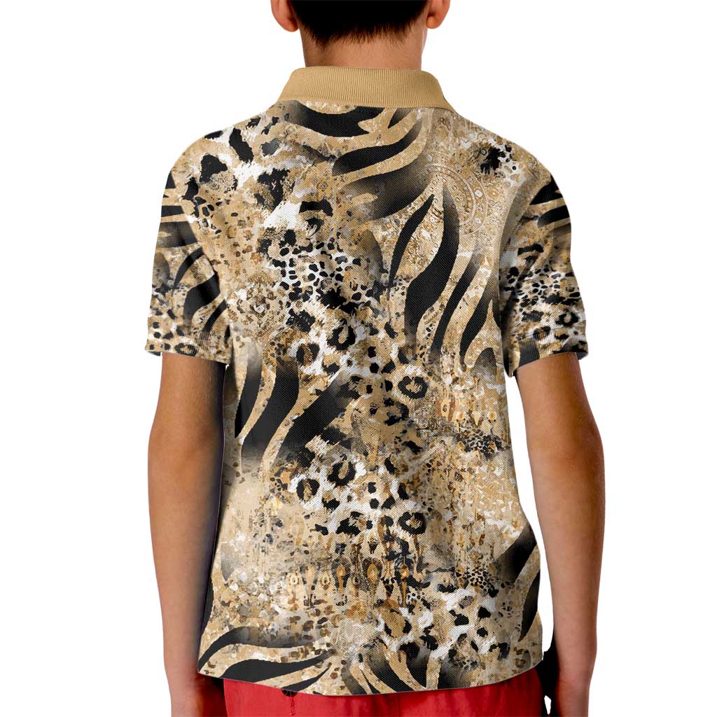 Wild Animal Skins Kid Polo Shirt Zebra Tiger Leopard Mix Skin - Wonder Print Shop