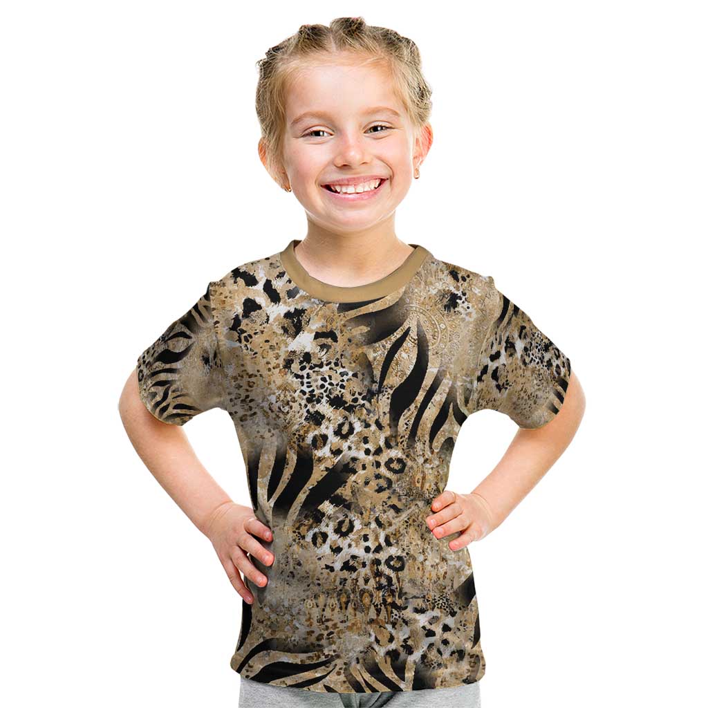 Wild Animal Skins Kid T Shirt Zebra Tiger Leopard Mix Skin - Wonder Print Shop