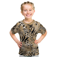 Wild Animal Skins Kid T Shirt Zebra Tiger Leopard Mix Skin - Wonder Print Shop
