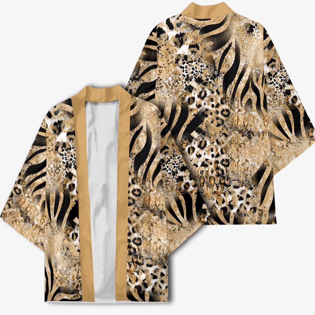 Wild Animal Skins Kimono Zebra Tiger Leopard Mix Skin - Wonder Print Shop