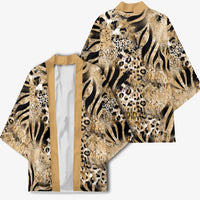 Wild Animal Skins Kimono Zebra Tiger Leopard Mix Skin - Wonder Print Shop