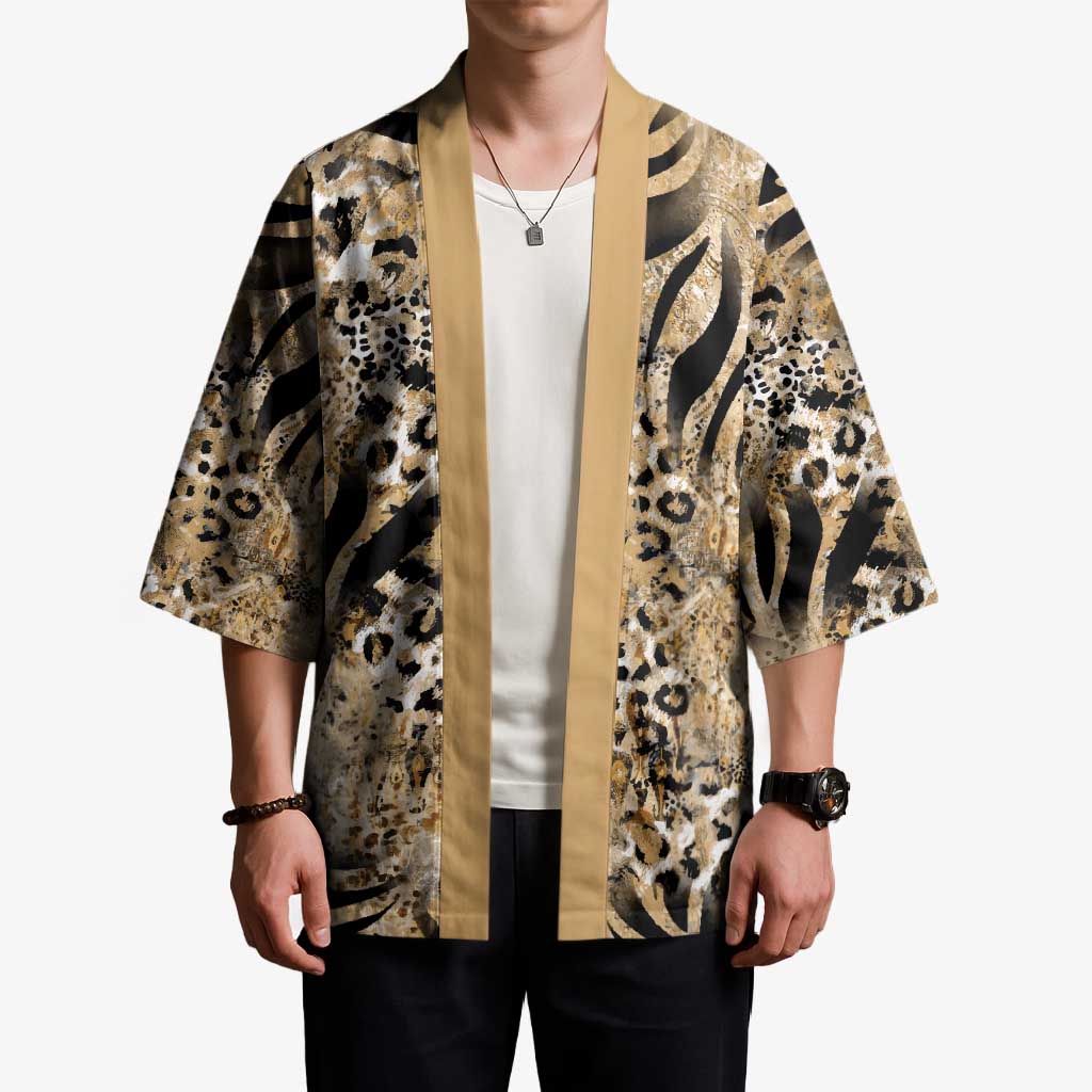 Wild Animal Skins Kimono Zebra Tiger Leopard Mix Skin - Wonder Print Shop
