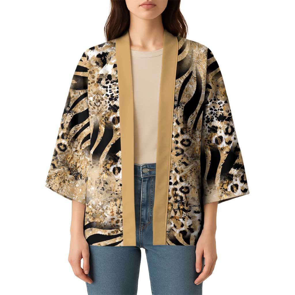 Wild Animal Skins Kimono Zebra Tiger Leopard Mix Skin - Wonder Print Shop