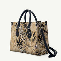 Wild Animal Skins Leather Bag Zebra Tiger Leopard Mix Skin - Wonder Print Shop
