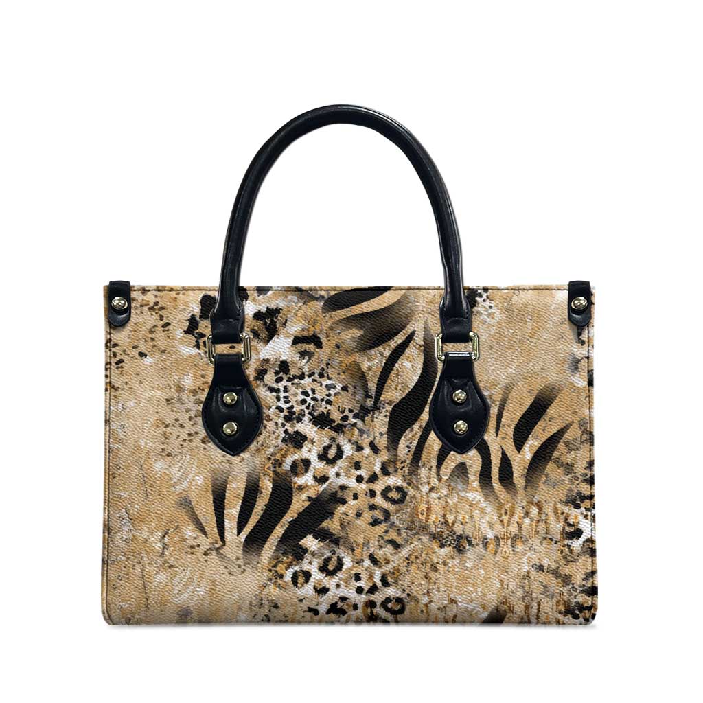 Wild Animal Skins Leather Bag Zebra Tiger Leopard Mix Skin - Wonder Print Shop