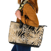 Wild Animal Skins Leather Tote Bag Zebra Tiger Leopard Mix Skin - Wonder Print Shop