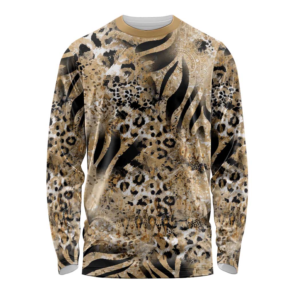 Wild Animal Skins Long Sleeve Shirt Zebra Tiger Leopard Mix Skin - Wonder Print Shop