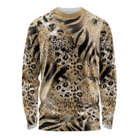 Wild Animal Skins Long Sleeve Shirt Zebra Tiger Leopard Mix Skin - Wonder Print Shop
