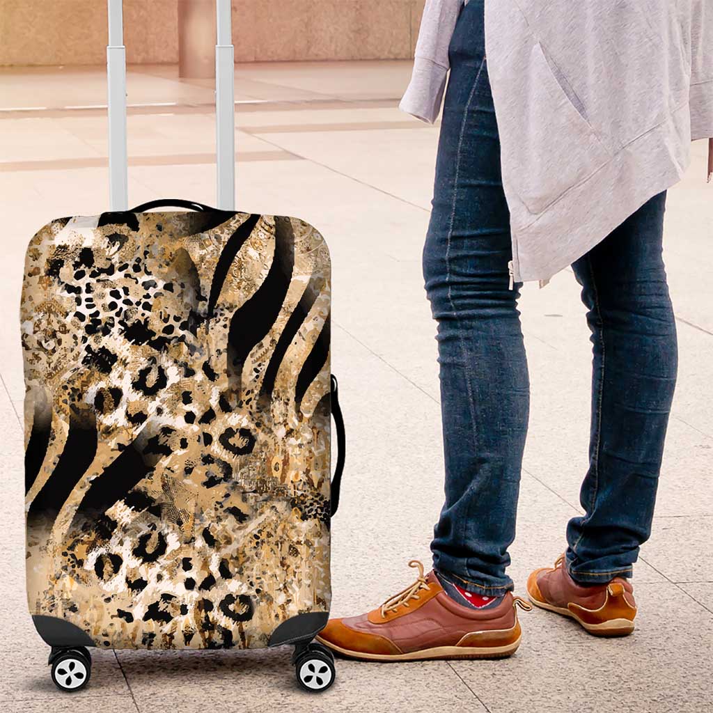 Wild Animal Skins Luggage Cover Zebra Tiger Leopard Mix Skin - Wonder Print Shop