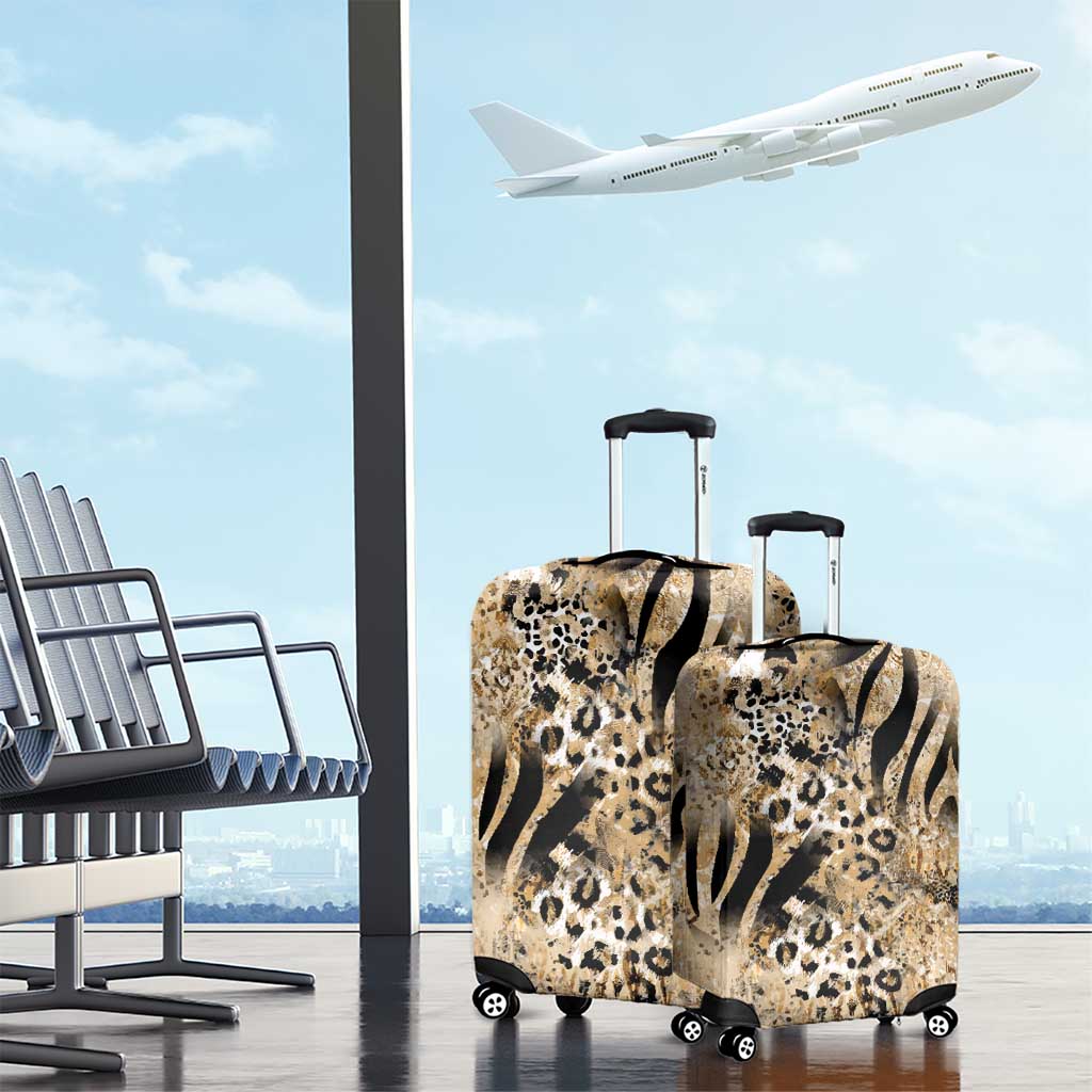 Wild Animal Skins Luggage Cover Zebra Tiger Leopard Mix Skin - Wonder Print Shop
