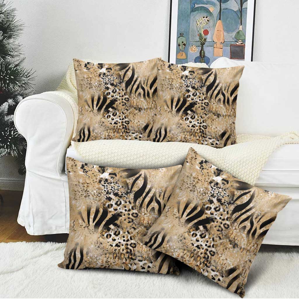 Wild Animal Skins Pillow Cover Zebra Tiger Leopard Mix Skin - Wonder Print Shop
