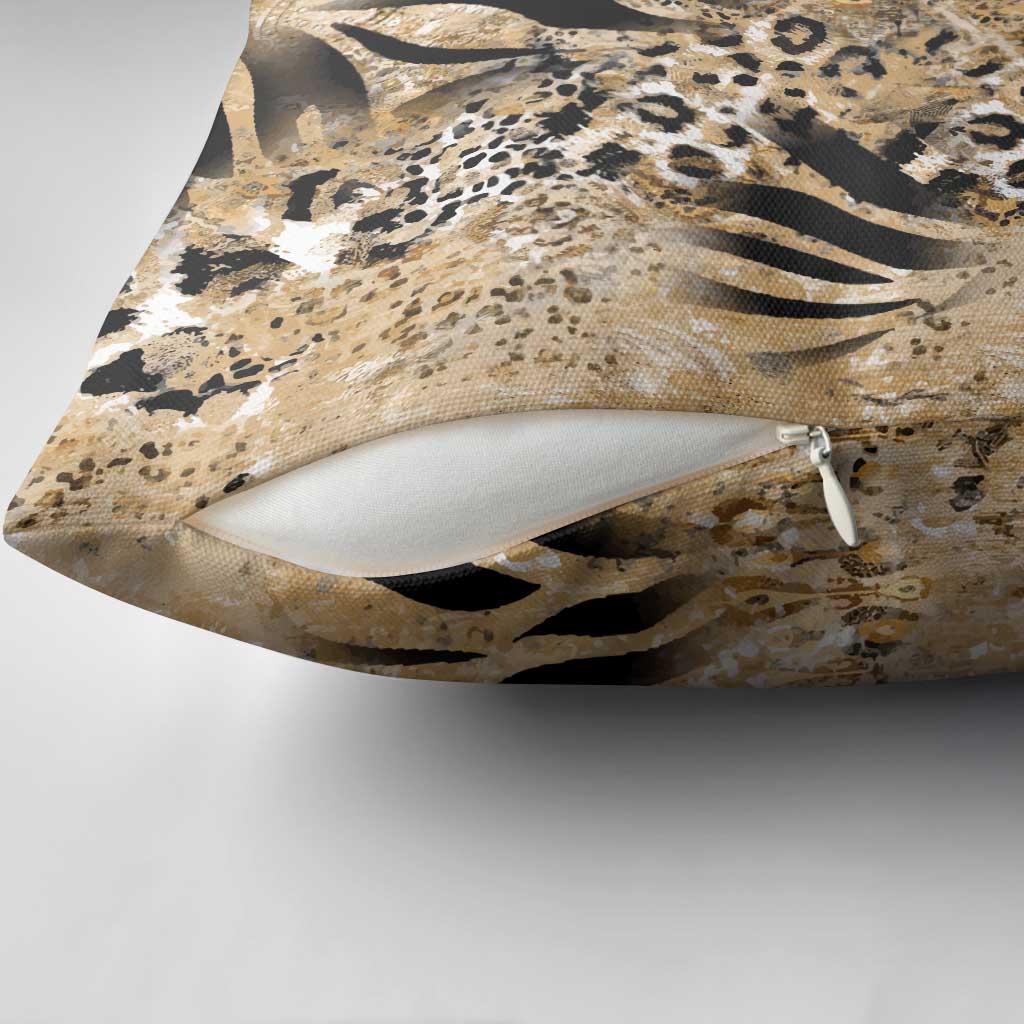 Wild Animal Skins Pillow Cover Zebra Tiger Leopard Mix Skin - Wonder Print Shop