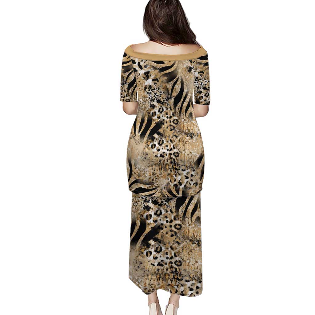 Wild Animal Skins Puletasi Zebra Tiger Leopard Mix Skin - Wonder Print Shop