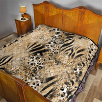 Wild Animal Skins Quilt Zebra Tiger Leopard Mix Skin - Wonder Print Shop