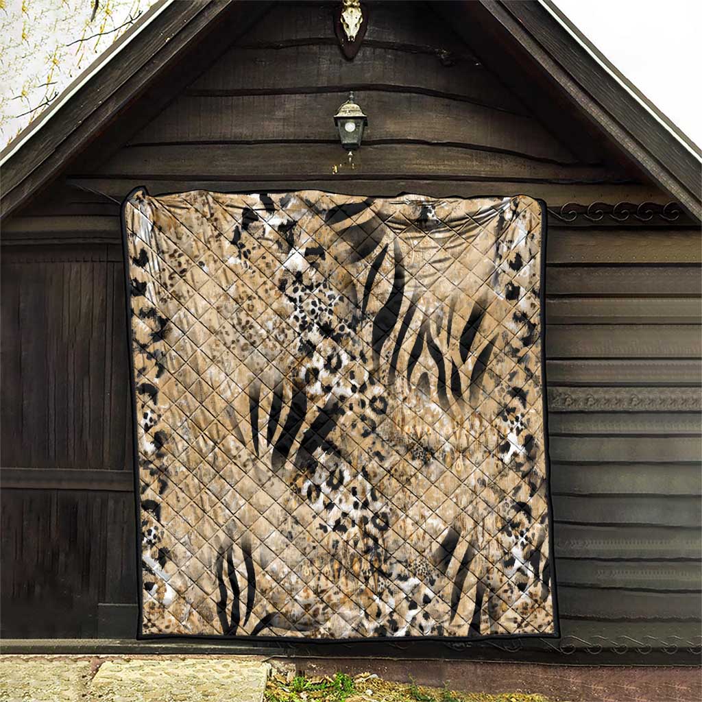 Wild Animal Skins Quilt Zebra Tiger Leopard Mix Skin - Wonder Print Shop