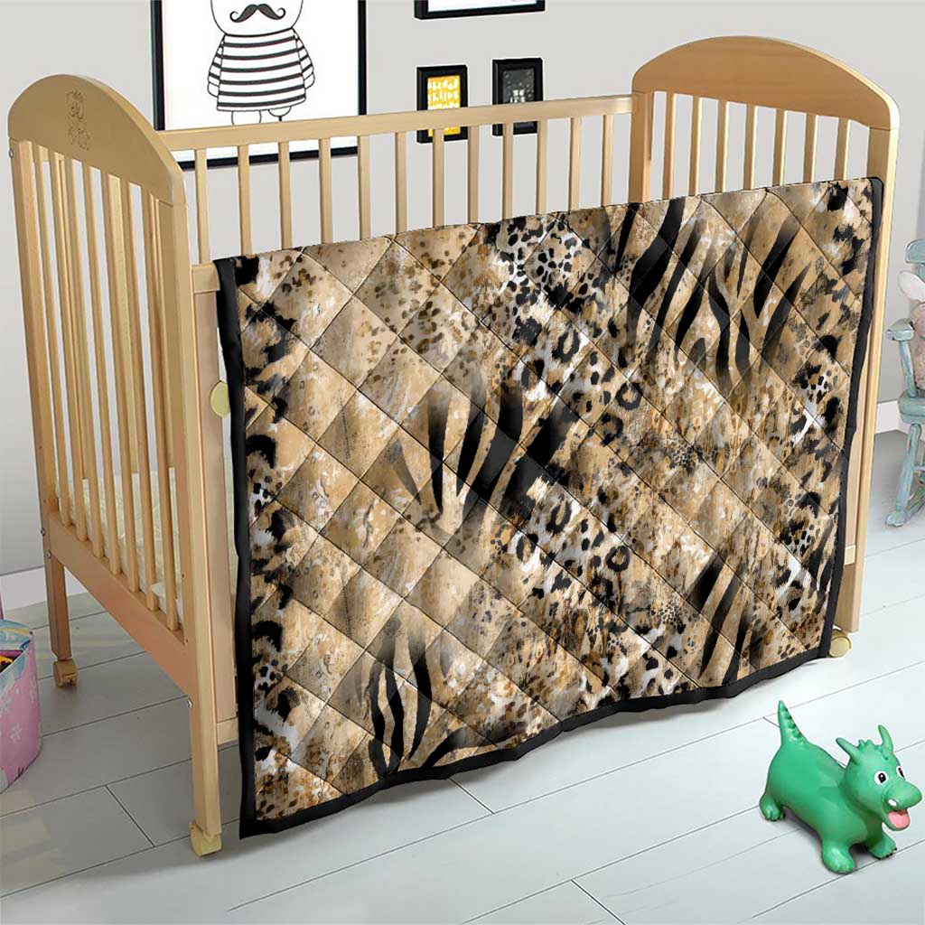 Wild Animal Skins Quilt Zebra Tiger Leopard Mix Skin - Wonder Print Shop