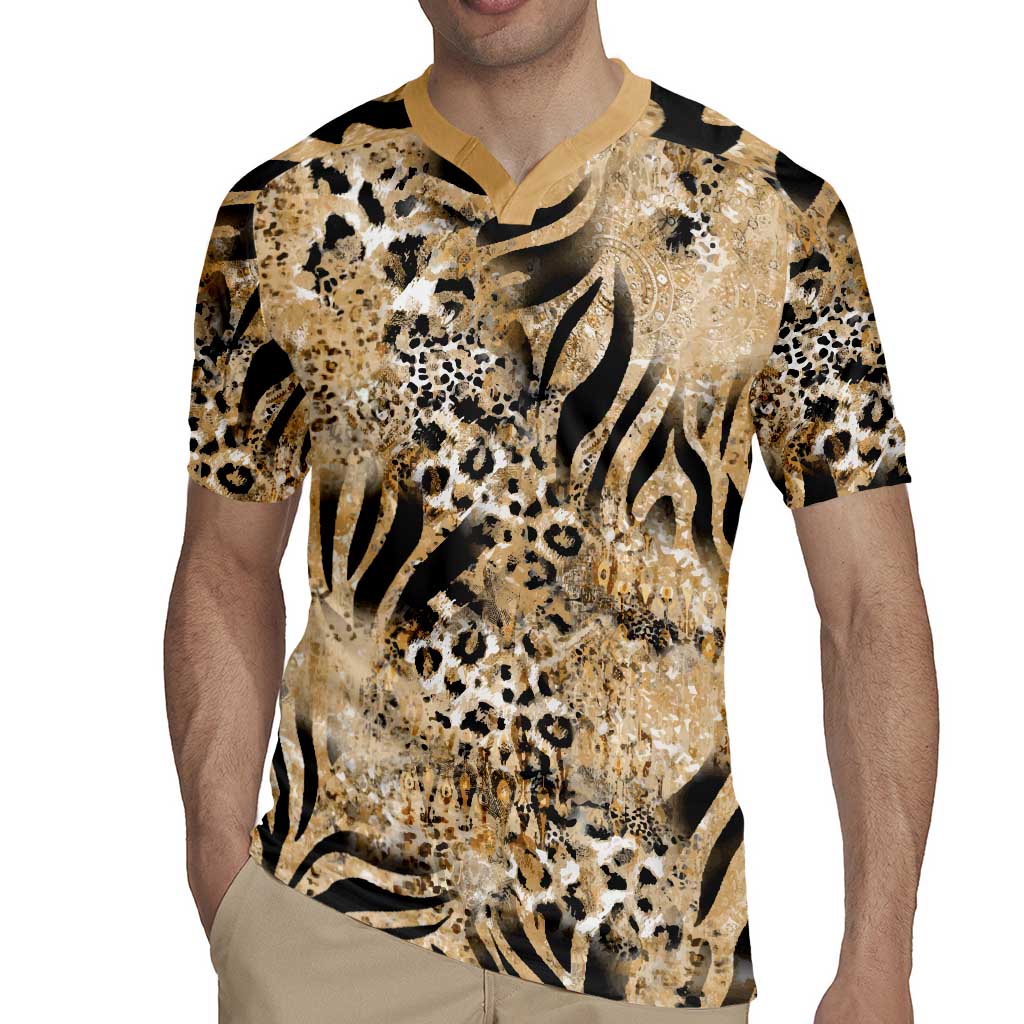 Wild Animal Skins Rugby Jersey Zebra Tiger Leopard Mix Skin - Wonder Print Shop