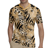Wild Animal Skins Rugby Jersey Zebra Tiger Leopard Mix Skin - Wonder Print Shop