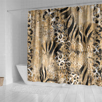 Wild Animal Skins Shower Curtain Zebra Tiger Leopard Mix Skin - Wonder Print Shop