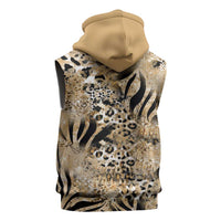 Wild Animal Skins Sleeveless Hoodie Zebra Tiger Leopard Mix Skin - Wonder Print Shop