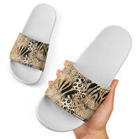 Wild Animal Skins Slide Sandals Zebra Tiger Leopard Mix Skin - Wonder Print Shop
