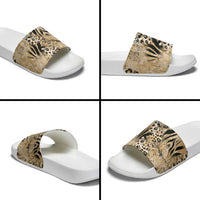 Wild Animal Skins Slide Sandals Zebra Tiger Leopard Mix Skin - Wonder Print Shop